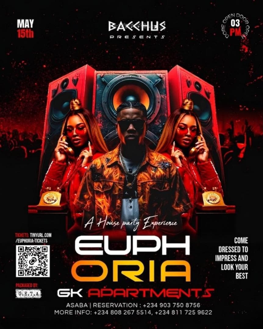Original flyer for EUPHORIA, the first BACCHUS event